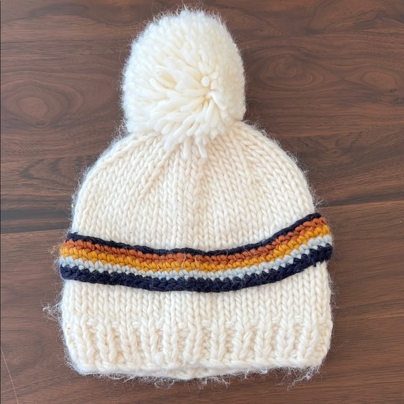 The Blueberry Hill Knit Kids Beanie with Navy Ski Goggles Design. Size 6-24 mo. - Picture 3 of 3